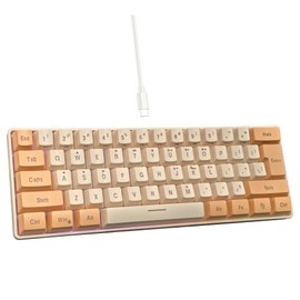 Snpurdiri - Teclado para juegos con cable 60 %, teclado ultra compacto con retroiluminación RGB, mini compacto impermeable, teclado compacto de 61 teclas para PC/Mac Gamer, mecanógrafo, viajes