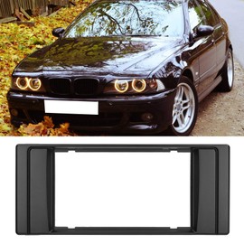 Yctze Radio Dash Kit, 2Din Center Control Audio Fascia Trim Navigation Panel Frame Interior Accessory Fit for 5 Series E39/X5 E53