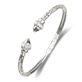 Better Jewelry Ridged Arrow .925 Sterling Silver West Indian Bangle (MADE IN USA)