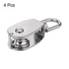 sourcing map 4pcs M25 Single Pulley Block, 304 Stainless Steel