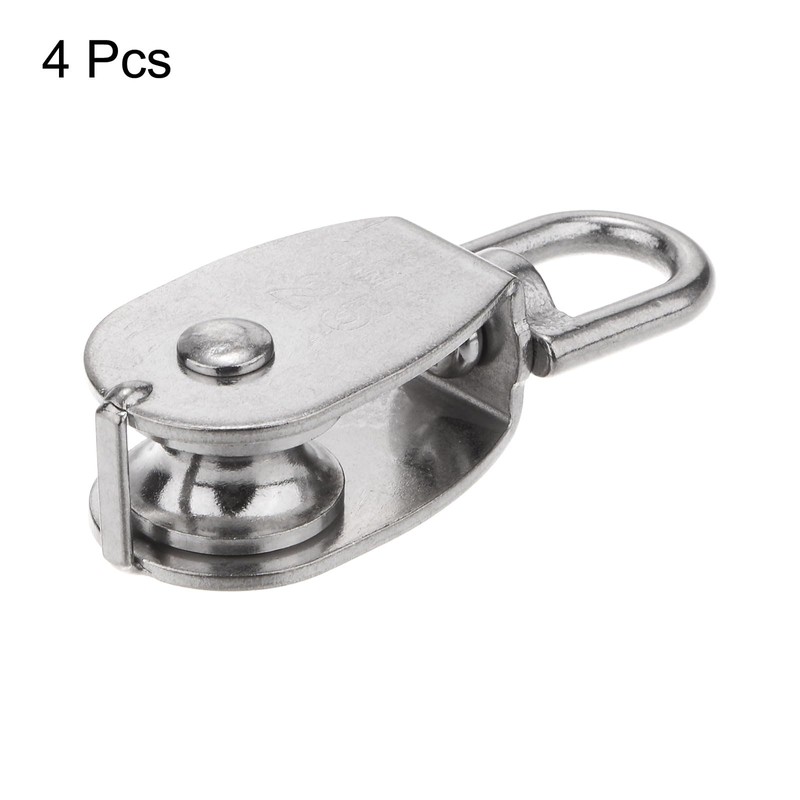 sourcing map 4pcs M25 Single Pulley Block, 304 Stainless Steel