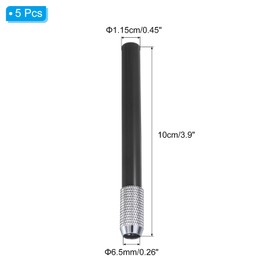 PATIKIL Pencil Extenders, 5Pcs Art Adjustable Metal Pencil Holder Lengthener Pen Sleeve for Short Pencil Crayon Colored Pencils Writing Desk Office, Black