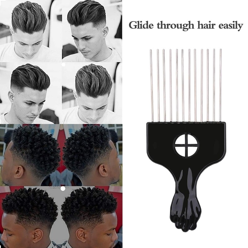 2 Pack Afro Comb and Metal Wig Detangler - Braid