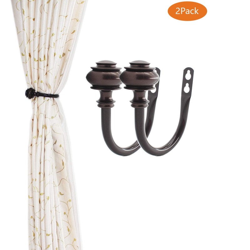 2 Pack Curtain Holdback Hooks, ULIFESTAR U-Shaped Hook Wall Mounted