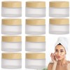 Pack of 10 White Frosted Glass Cream Jars, 30 ml
