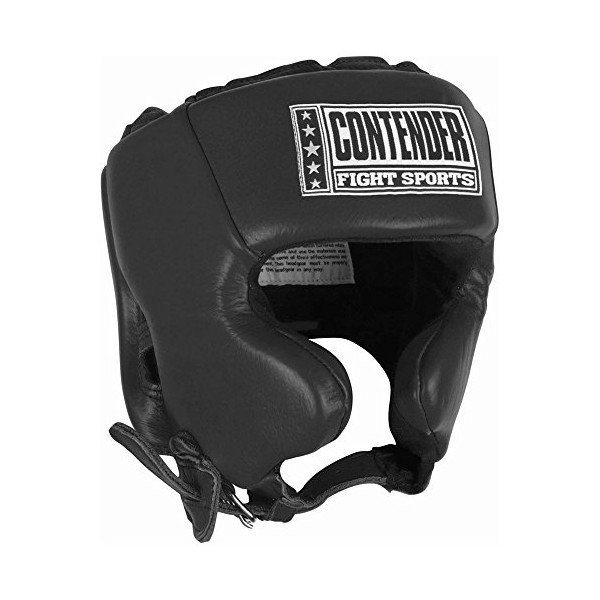 Contender Fight Sports Competition Boxing Headgear with Cheeks Black ,Small