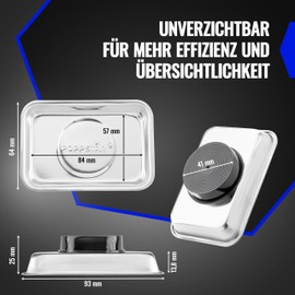 Poppstar Set of 4 Magnetic Bowls Rectangular (9.3 x 6.5 cm), Material: Stainless Steel