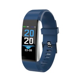 0.96-inch Touchscreen Smart Bracelet Sports Watch Waterproof Support Movement Track Heart Rate Blood Oxygen Monitor Information Push Blue