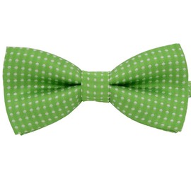 Dog or Cat Small Collar Bow Tie, Adjustable Puppy or Kitten Medium Neck Bowtie for Easter Wedding Birthday Gift D-D-T-1 (Green with White Polka Dots - St. Patrick's)