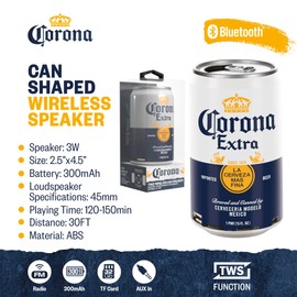 Corona Can Bluetooth Can Shaped Speaker - Portable Wireless Speaker for Outdoor and Indoor Activities