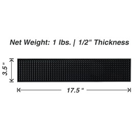 BARsics 17.5x3.5 inches Long PVC Bar Rail Mat Non-Slip Serving Spill Mat (Pack of 2)