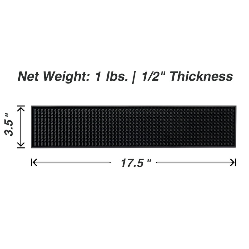 BARsics 17.5x3.5 inches Long PVC Bar Rail Mat Non-Slip Serving