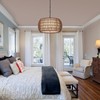 PAUFUL Rattan Farmhouse Chandelier Light Fixtures,5-Lights Boho Large Pendant Light,Woven