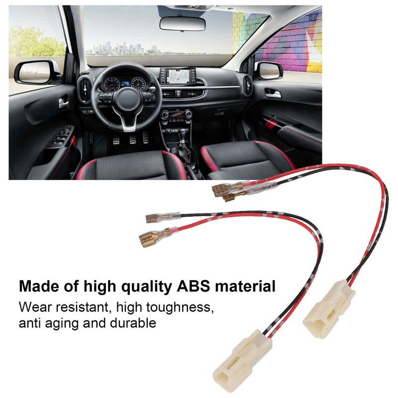 Ymiko Car Door Speaker Wiring Harness, 1 Pair Black ABS