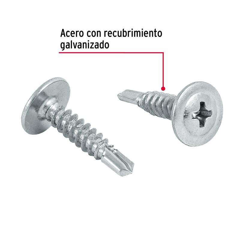 Fiero PIBR-3/4C, Bolsa con 100 pijas cabeza cruz punta de