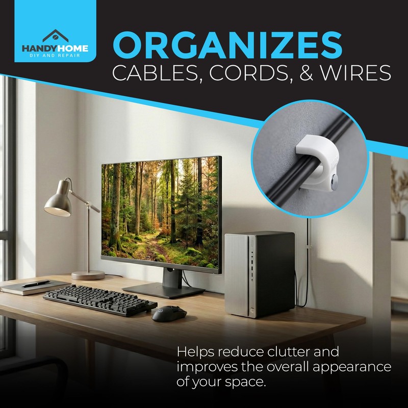 SOL 100pk Cable Clips 6mm,9mm, 12mm Wire Holders for Cables