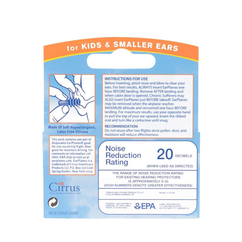 Children's EarPlanes Plus- 1 Pair