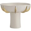 Dahlia Studios Adelaide 9 3/4" White and Gold Ceramic Pedestal