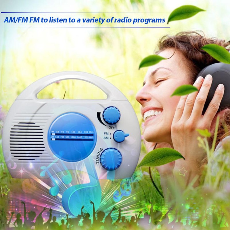 Waterproof Shower Radio Wireless Portable Radio Am/FM Wall Hanging Radio