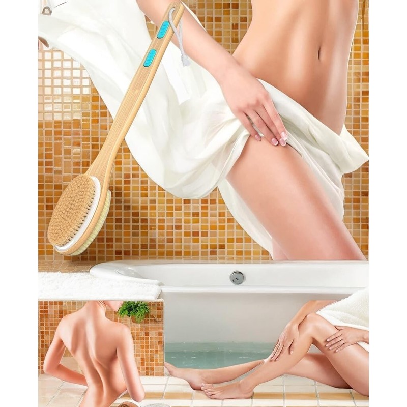 EEEKit Long Handle Bath Body Brush Dual-Sided Shower Back Scrubber
