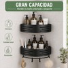 HAWOO Repisas para Baño Esquinero 2 Pack Sin Taladros