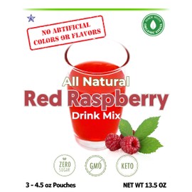 GramZero All Natural Red Raspberry Zero Calorie Sugar Free Drink Mix, Great For Nutrition Club Loaded Tea, Stevia Sweetened