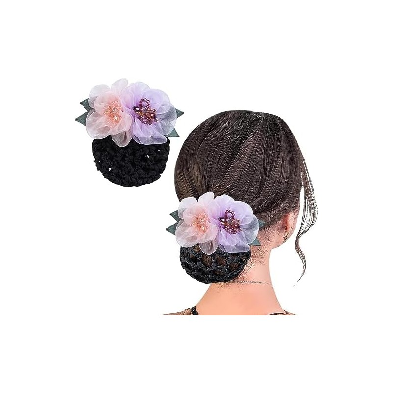 HASTHIP® Redecilla de Moño con Clip Flor para Mujer,Elegante Red