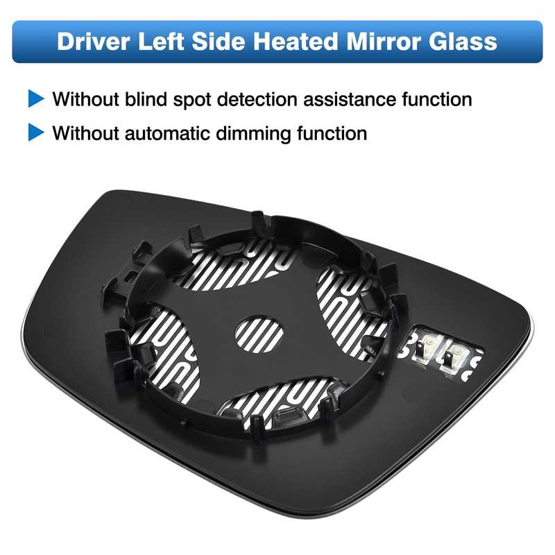 Turvysen Driver Side Mirror Glass Compatible with 2011-2018 Volkswagen Jetta,