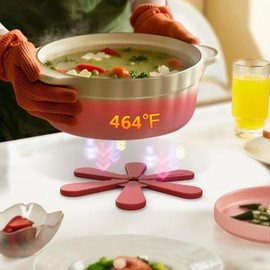 Festive Christmas Silicone Tree Trivet Set (3-Pack) - Heat-Resistant Mats for Hot Pots/Pans, Decorative Holiday Coasters & Kitchen Protectors