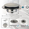 Brushed Bathtub Stopper Tub Drain,Welsan Universal Pop Up Tub Drain