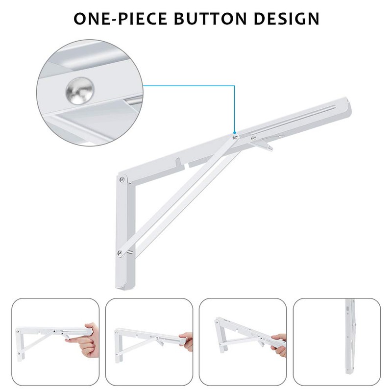 Folding Shelf Brackets 2 Pack,Heavy Duty Triangle Shelf Bracket for