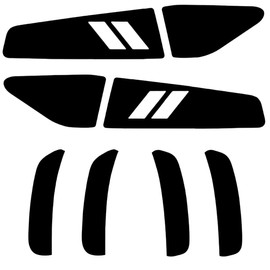 Smoked Taillight Side Markers Vinyl Tint Film Wrap Cover Compatible with Dodge Changer (Blank Double Stripes)