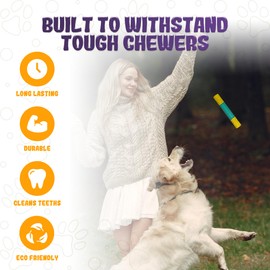 LEE BONBON Interactive & Durable Dog Chew Toys for Aggressive Small Medium Large Dog-Indestructible Dog Wukong Stick Toy Dog chew Toy (Yellow & Green)