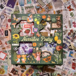 HAKUKU 400+ Pegatinas de Naturaleza Estética Vintage, Apliques Decorativos Florales de Mariposa, Pegatinas de Plantas para álbumes de Recortes, Cuadernos, Diarios (Vida)