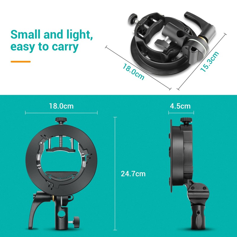 Godox S2 Speedlite Bracket, S-Type Flash Bracket Update Version with