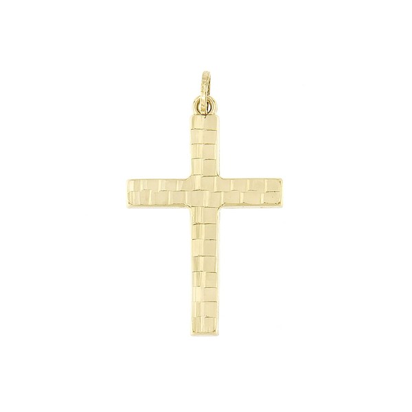 Lucchetta - Christian Original Jesus Cross Pendant in 14k Yellow