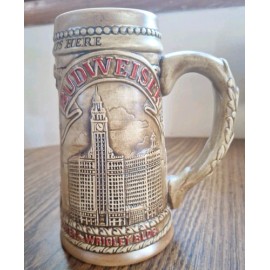 Budweiser 1981 Budweiser Chicagoland Starts Here Marina City Wrigley Bldg Stein