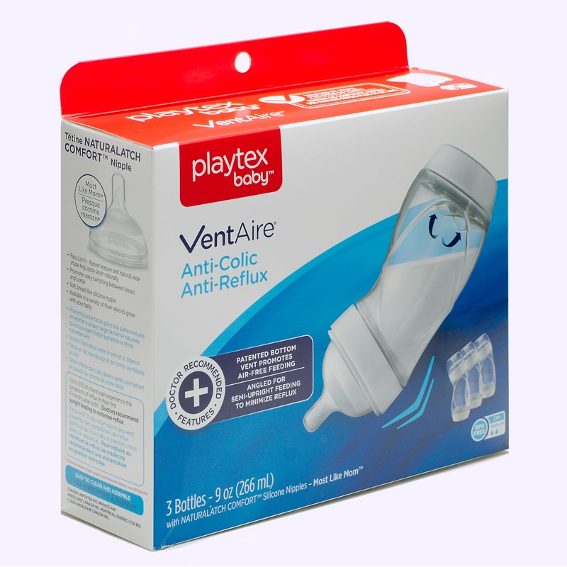 Playtex Baby VentAire Complete Tummy Comfort Baby Bottle, 9 Oz