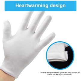 Moisturising Gloves, 7 Pairs Cotton Gloves for Eczema, Night Gloves for Dry Hands, Washable White Cotton Gloves Fits Men and Women
