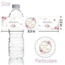 Maicaiffe Happily Ever After Water Bottle Stickers, Mr & Mrs Sign Weddding Water Bottle Label, Engagement Party Decorations, Wedding Party Stickers Supplies 32 Stickers