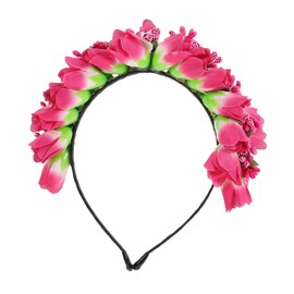 Healeved Realistic Tulip Flower Headband Floral Hair Headpiece for Bridal Shower Wedding Faux Flowers Wedding Decoration