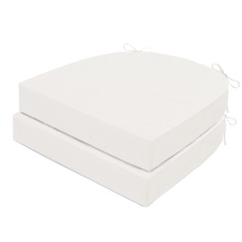 MJIAIDEA Outdoor Chair Cushions Set of 2, Waterproof Foam Patio Seat Cushions with Ties for Garden Sofa & Dining Furniture, 3-Year Color Fastness, 16x17x2 Inch, Beige