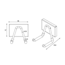 High Logic TQOOL Tool Double Magnetic Hook, L-Shaped, Small, Main Unit Load Capacity: 6.6 lbs (3 kg)