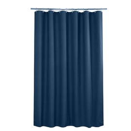 Mebix TRD Cortina de Baño 214x183 cm | Impermeable y Antihumedad Lavable Antimoho con 12 Ganchos de Acero Inoxidable | Azul