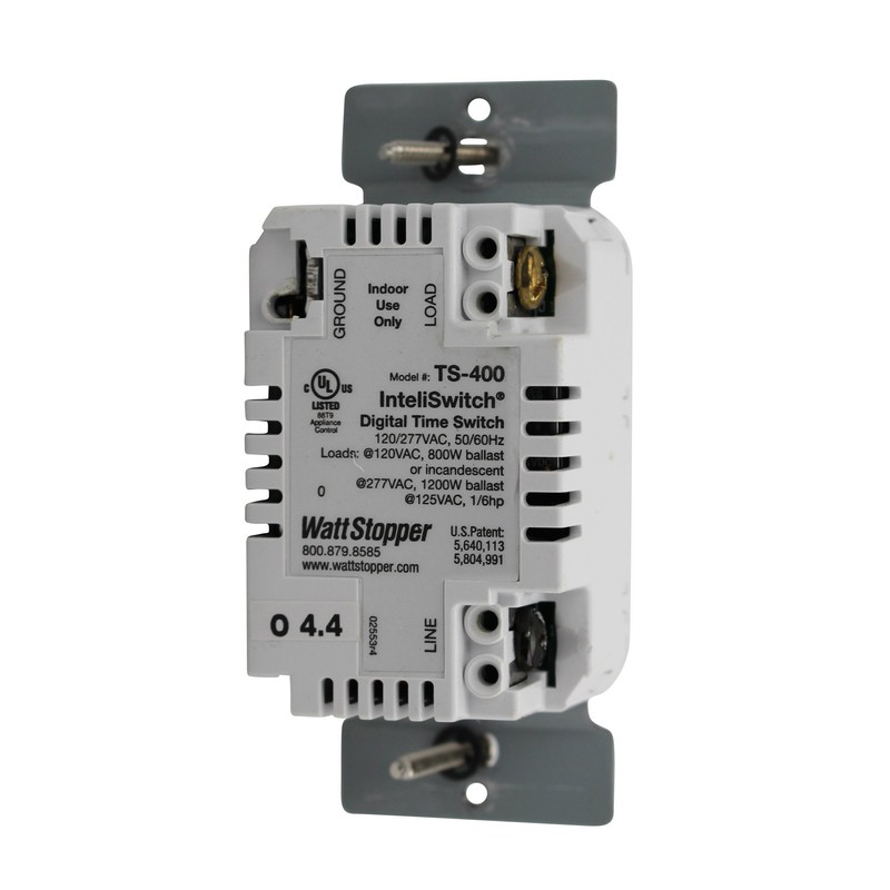 Wattstopper TS-400-W Time Switch Programmable, 800W, LCD, White