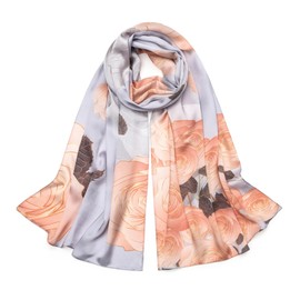 SHIROUYU 100% Mulberry Silk Scarf 70'' X 21'' Long Satin Fashion Designer Lightweight Wraps With Gift Packed