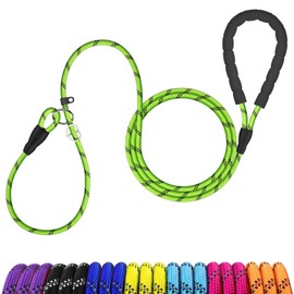 MEKEET Slip Lead for Dogs - 6Ft Anti Pull Dog Lead with Soft Padded Handle, Green Dog Leads for Small Dogs Breeds, Slip-On Design with No Collar or Harness Needed