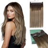 Ugeat Wire Hair Extensions Balayage Chocolate Brown Mix Medium Brown