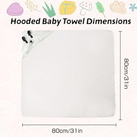 HiABsee Baby Towels with Hood Ultra Soft Hooded Baby Towels Newborn, Unique Animal Design Baby Bath Towel for Boy and Girl, White Bear 01