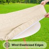 Smiry Waterproof Heavy Duty Vinyl Fitted Tablecloth for 45"-56" Round